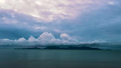 View of far island during blue dusk Stock Footage 239178578