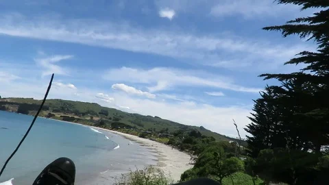 View of the feet, legs facing the Karitane Beach in Dunedin, New Zealand. Stock Footage 120679447