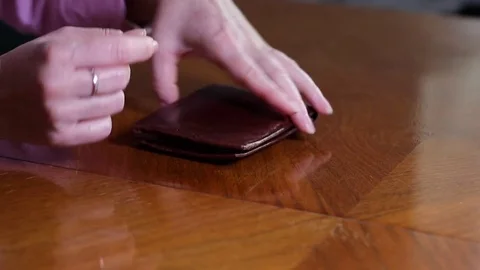 View of female hands paying in dollars, payment concept Stock Footage 82690429