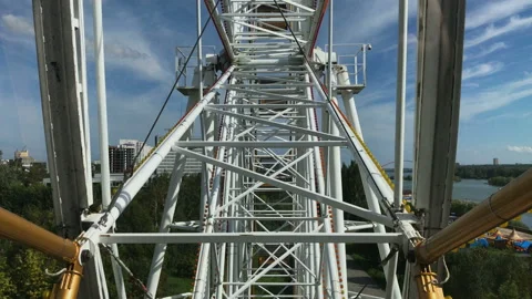 A view from a Ferris wheel cabin Stock Footage 93193075