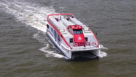 View of ferry boats sailing on the Chao Phraya River. Stock Footage 277540016