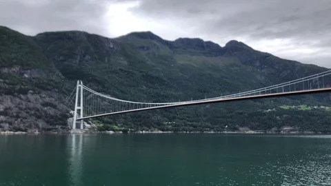 View from the ferry of the Hardanger brua, Hardanger Fjord Stock Footage 116627896