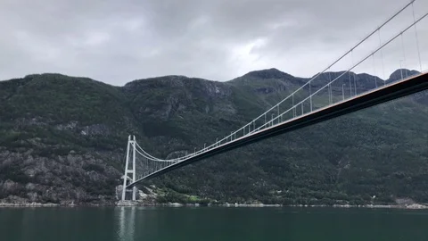 View from the ferry of the Hardanger brua, Hardanger Fjord Stock Footage 116628056