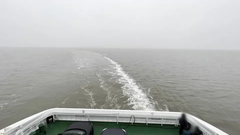 View from a Ferry in rainy weather Stock Footage 231174292