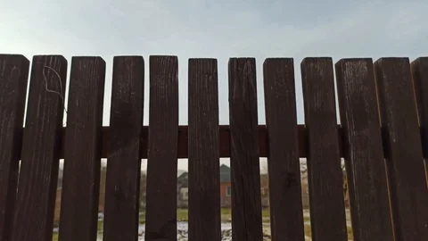 View of the field through the fence Stock Footage 124428716