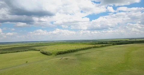 View of the fields from the Copter Stock Footage 77048608