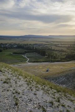 View of the fields from the mountain Stock Photos