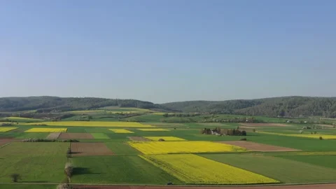 View of fields in the werra valley Stock Footage 188539415