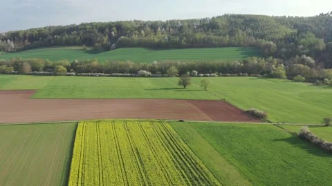 View of fields in the werra valley Stock Footage 188561509