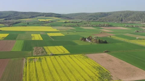 View of fields in the werra valley Stock Footage 188567932