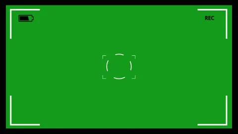 View finder motion graphics with green screen background Stock Footage 133023619