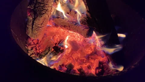 View of fire pit from above Stock Footage 164303311