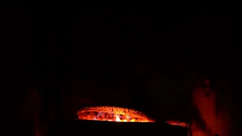 View of fireplace in cabin Stock Footage 146616164