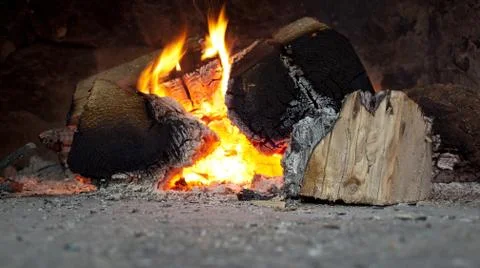 View at fireplace 库存照片