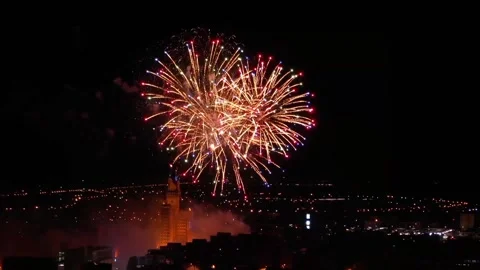 The view of the fireworks Stock Footage 233190062