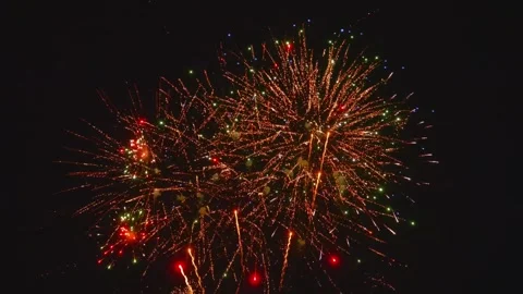 View of fireworks illuminating the night sky in Paradise, United States. Video stock 340641889