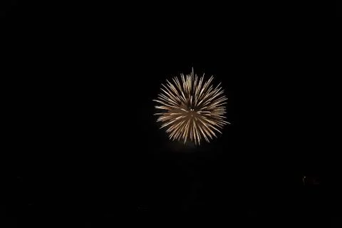 View of the fireworks from the square Trlirain on the 4th of july at jugendfe Stock Photos