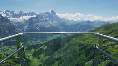 View from the First Cliff Walk, Grindelwald Stock Footage 219706128