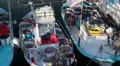 View of fishing boats with a catch in the port city of Paphos Cyprus HD Footage