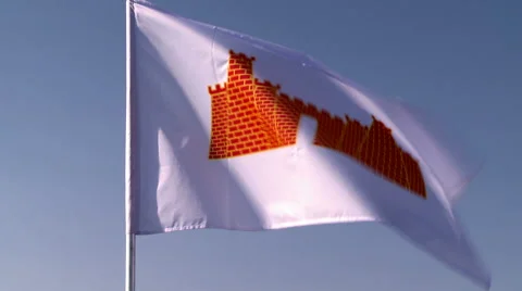 View of flag fluttering in wind. Russia, Mozhaisk Stock Footage 57406549