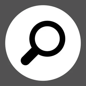 View flat black and white colors round button Stock Illustration