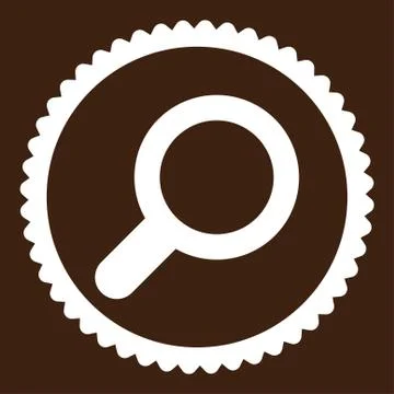 View flat white color round stamp icon Illustrazione stock