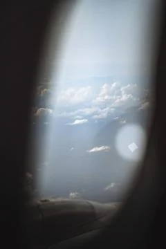 View from a flight over the Atlantic Ocean to the Faroe Islands Stock Photos