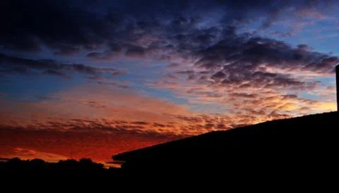 View of floating clouds in the evening Stock Photos