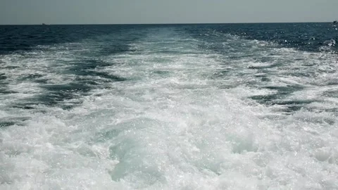 View from a floating ship. Boat trip. Horizon line, beautiful seascapes view Vidéo 138641650