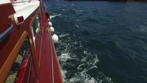 View from a floating ship. Boat trip. The line of the horizon, a beautiful view Stock Footage 143609612