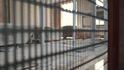 View of the floors of the new building from the freight construction elevator Stock Footage 138005848