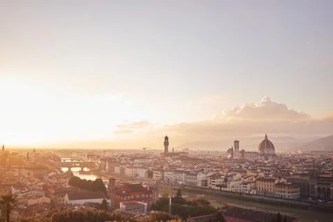 View of Florence from hill Stock Photos
