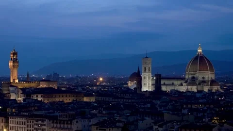 View of Florence at night Stock Footage 161225276