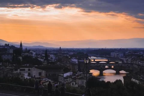 View of florence at sunset Stock Photos