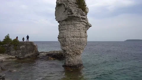 View of the Flowerpot Rock Formation Stock Footage 142965520