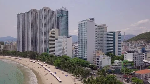 View from a flying camera to the north city Stock-Footage 275895768