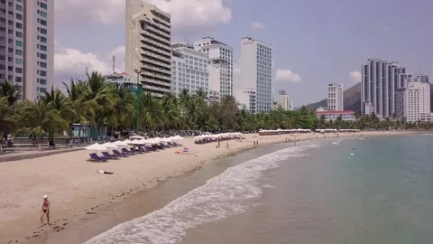 View from a flying camera to the north city Stock-Footage 275895926