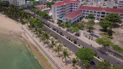 View from a flying camera to the north city Stock-Footage 275895939