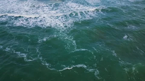 View from a flying drone over a deserted sea coast Video stock 252071119