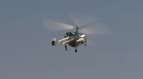 View of flying helicopter turns at camera Stock Footage 58748827