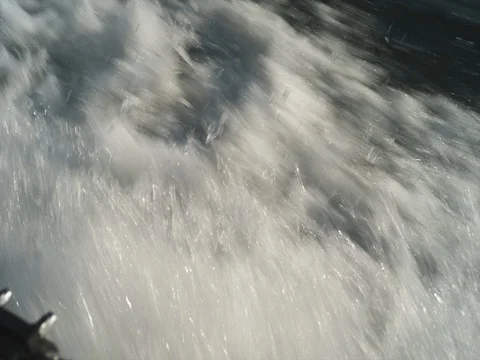 View of a Foamy Water from a Fast Moving Boat Stock Footage 74658240