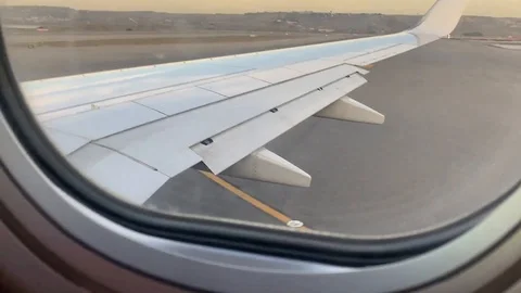 View of the fog from an airplane window Stock Footage 107547442