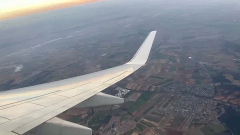 View of the fog from an airplane window Stock Footage 107547463