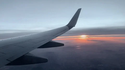 View of the fog from an airplane window Stock Footage 107547500