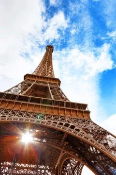 View at foot of Eiffel Tower.Paris Stockfoto's