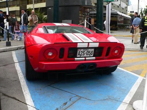 View of a Ford GT with a V8 engine Stock Photos