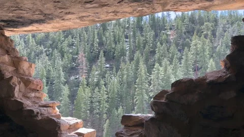 View of the Forest From a Cliff Dwelling in Walnut Canyon National Monument Video stock 284748986