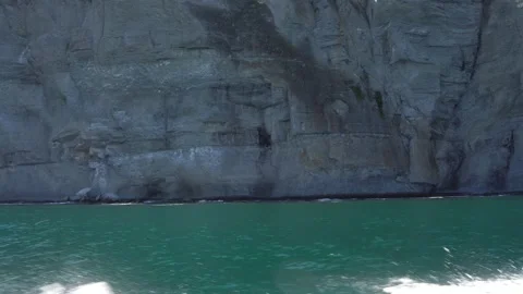 View of Forillon from moving boat Stock Footage 143208237