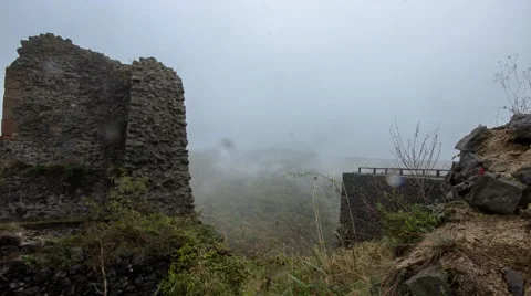 View from a fort in the clouds Stock Footage 43361962