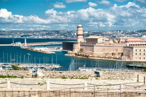 View of fort saint nicholas in marseille, france Stock Photos